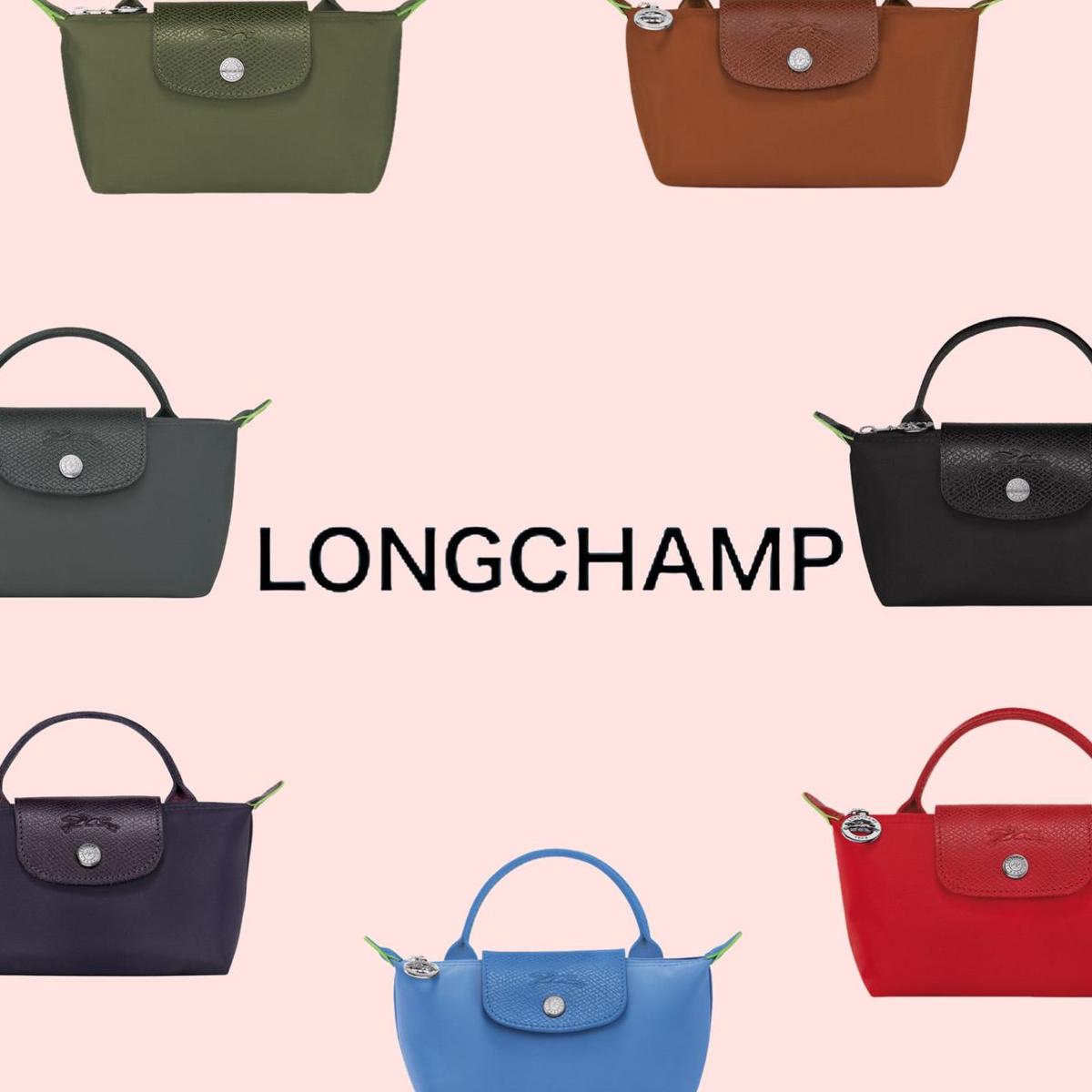 大人気☆Longchamp　(Longchamp/クラッチバッグ)　ルプリアージュグリーンポーチ（ハンドル付）　105608378【BUYMA】