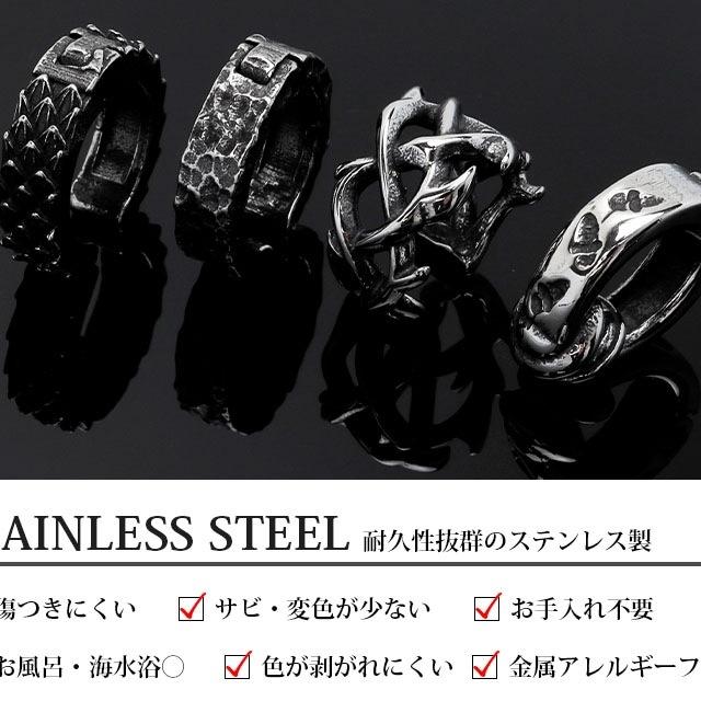 SILVER　[ec061]　ステンレス　ブラック　シルバーアクセサリー　いばらイヤーカフ　イヤーカフ、フェイクピアス,ステンレス　KYASYA