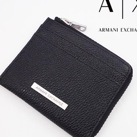 NEW!12／14入荷[アルマーニエクスチェンジ]ARMANI　コインケース　カードケース　AX-070　EXCHANGE　ブラック　小銭入れ　ミニ財布